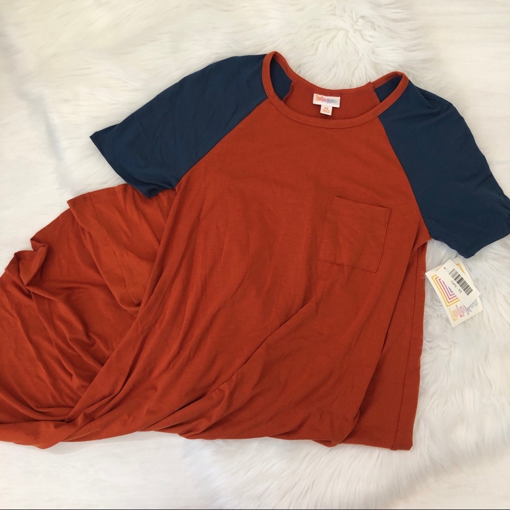 LuLaRoe Carly - Orange and Blue.